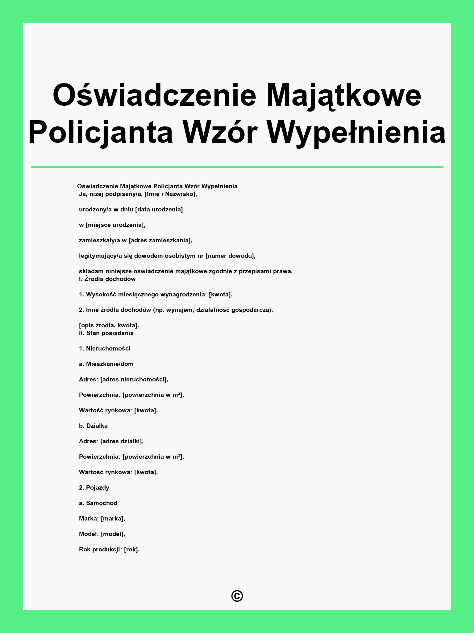 Oświadczenie Majątkowe Policjanta Wzór Wypełnienia