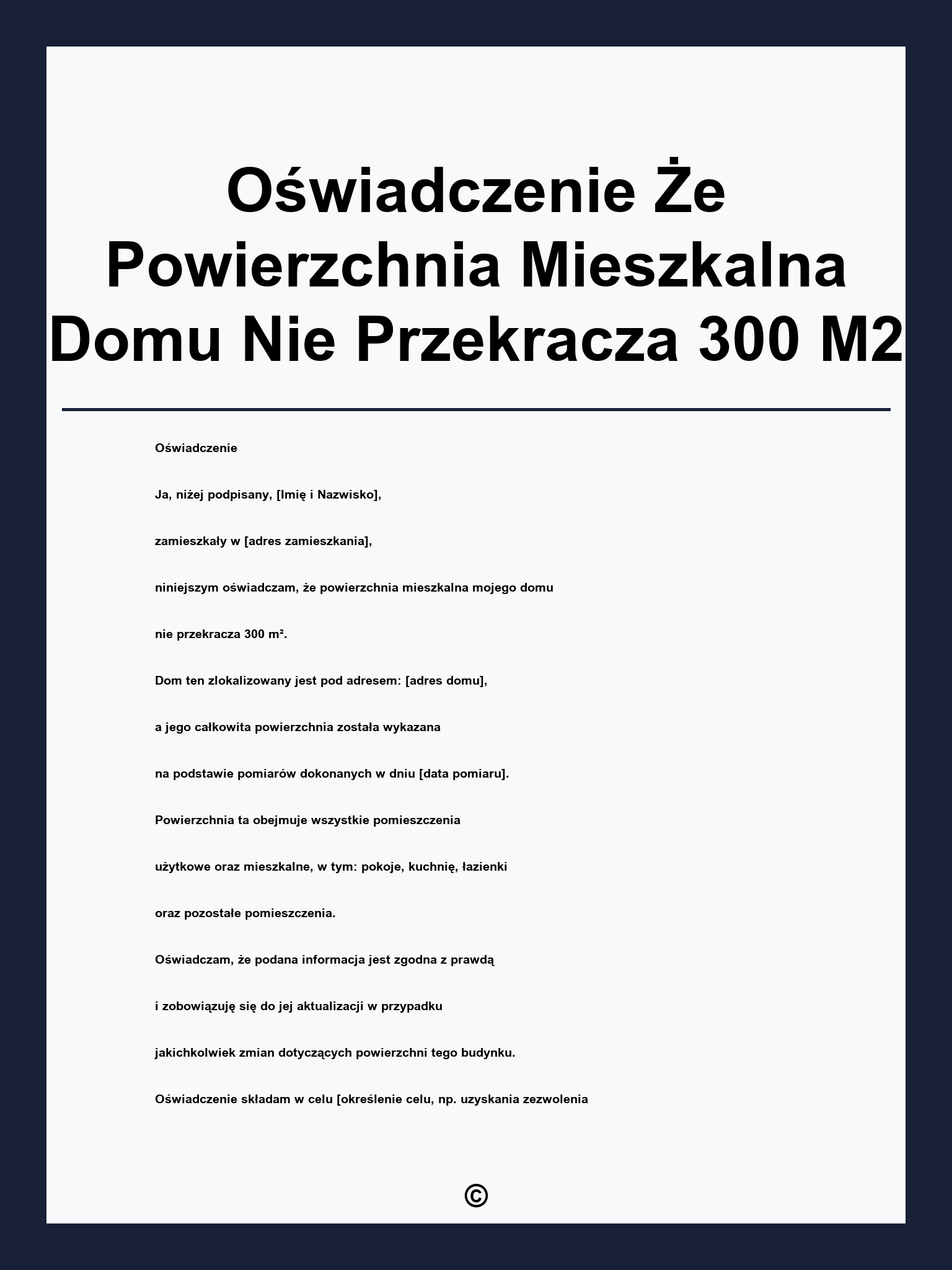 Oświadczenie Że Powierzchnia Mieszkalna Domu Nie Przekracza 300 M2